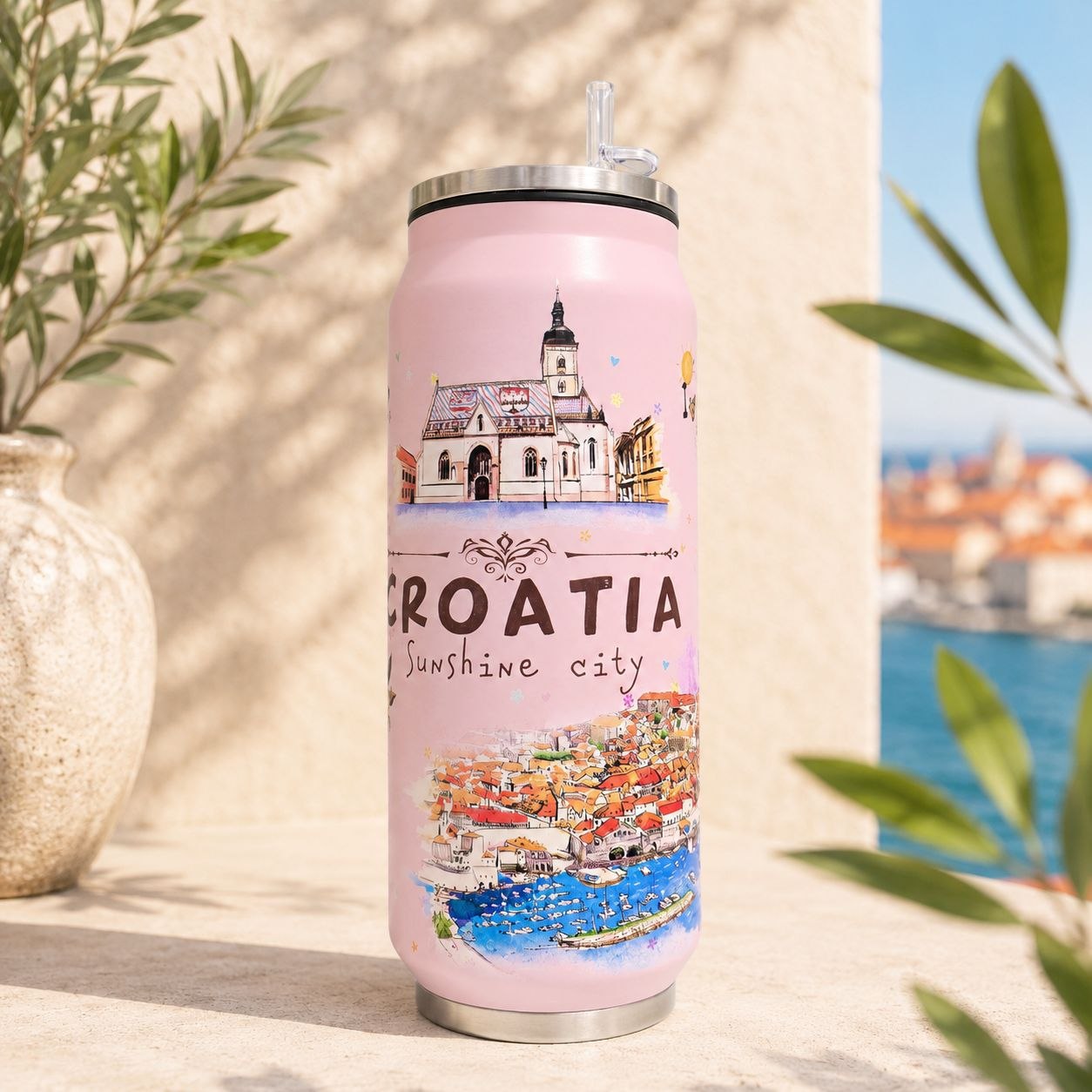 Termo boca sa slamkom Croatia – 500 ml