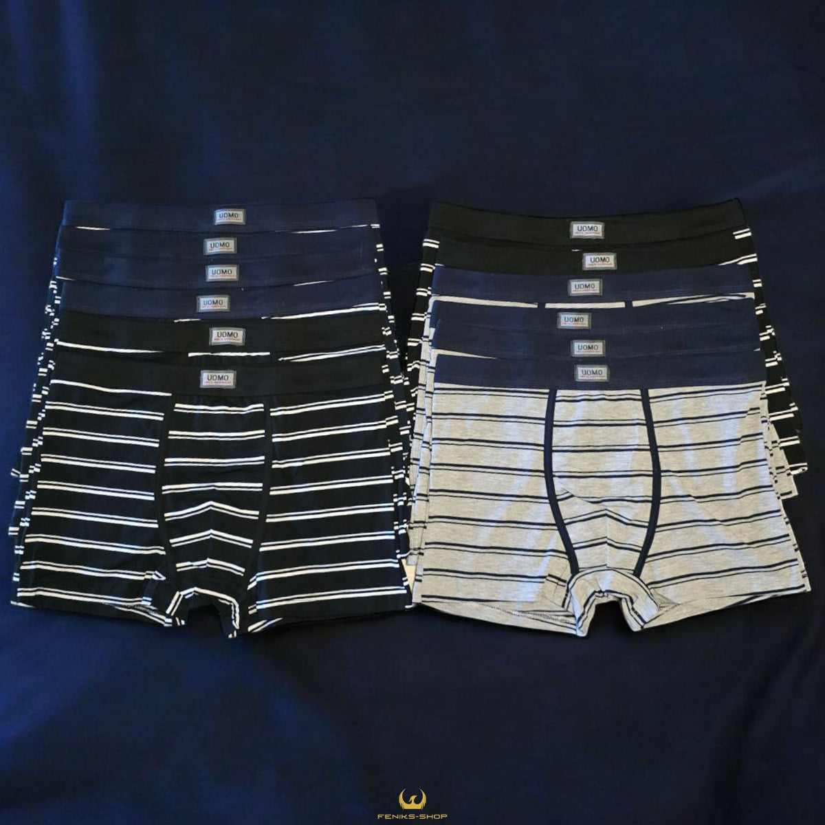 UOMO muške bokserice prugaste (6 ili 12 komada) L-6XL