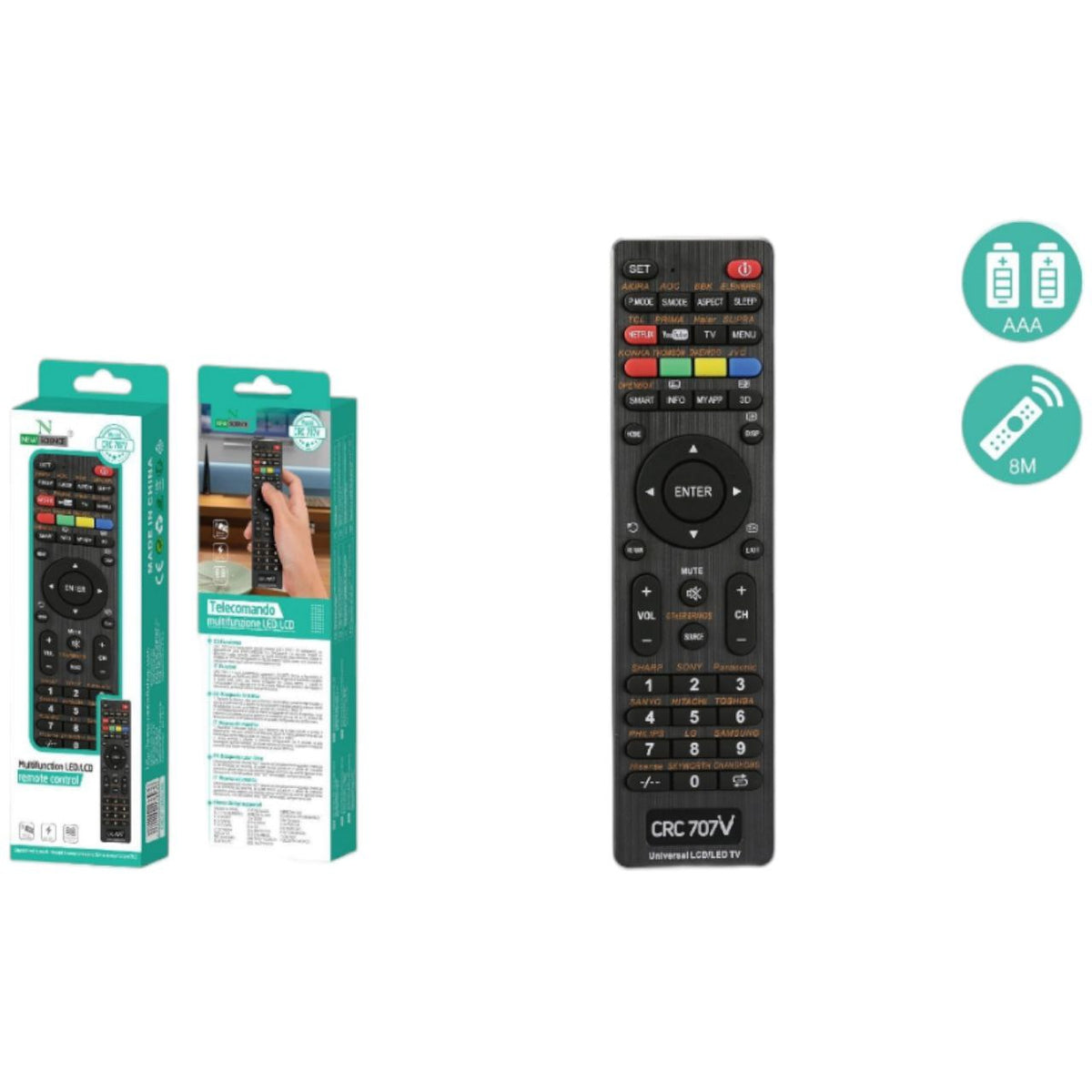 Višenamjenski daljinski upravljač LED-LCD CRC-707V - Feniks-shop