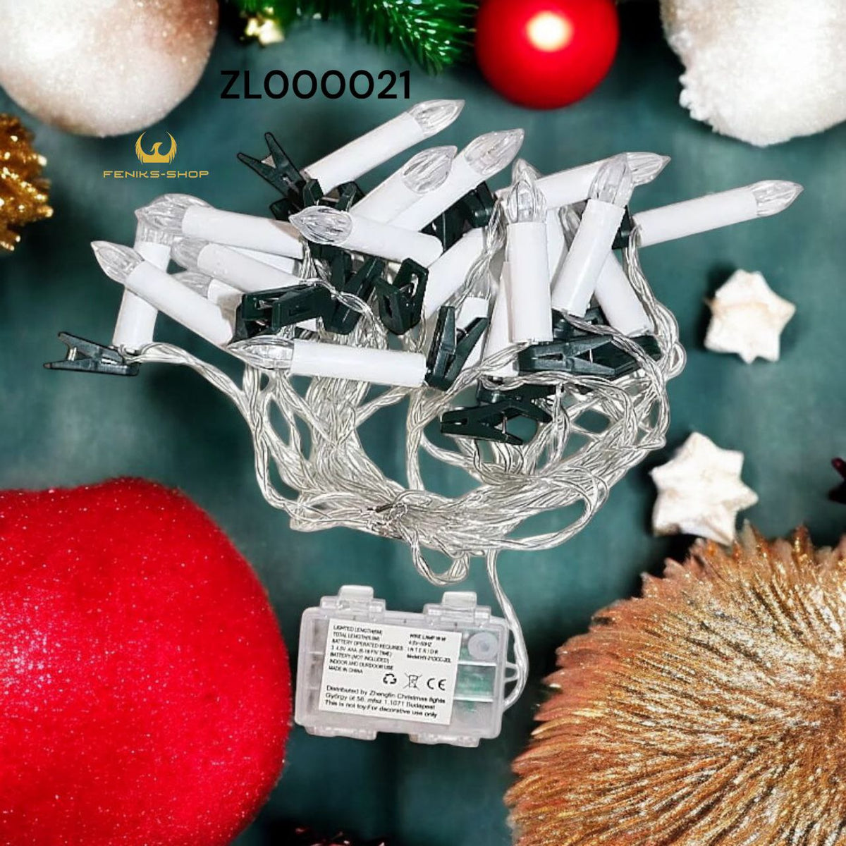 Božićne lampice za bor svijeće toplo bijele 6M + 1M na baterije - Feniks-shop