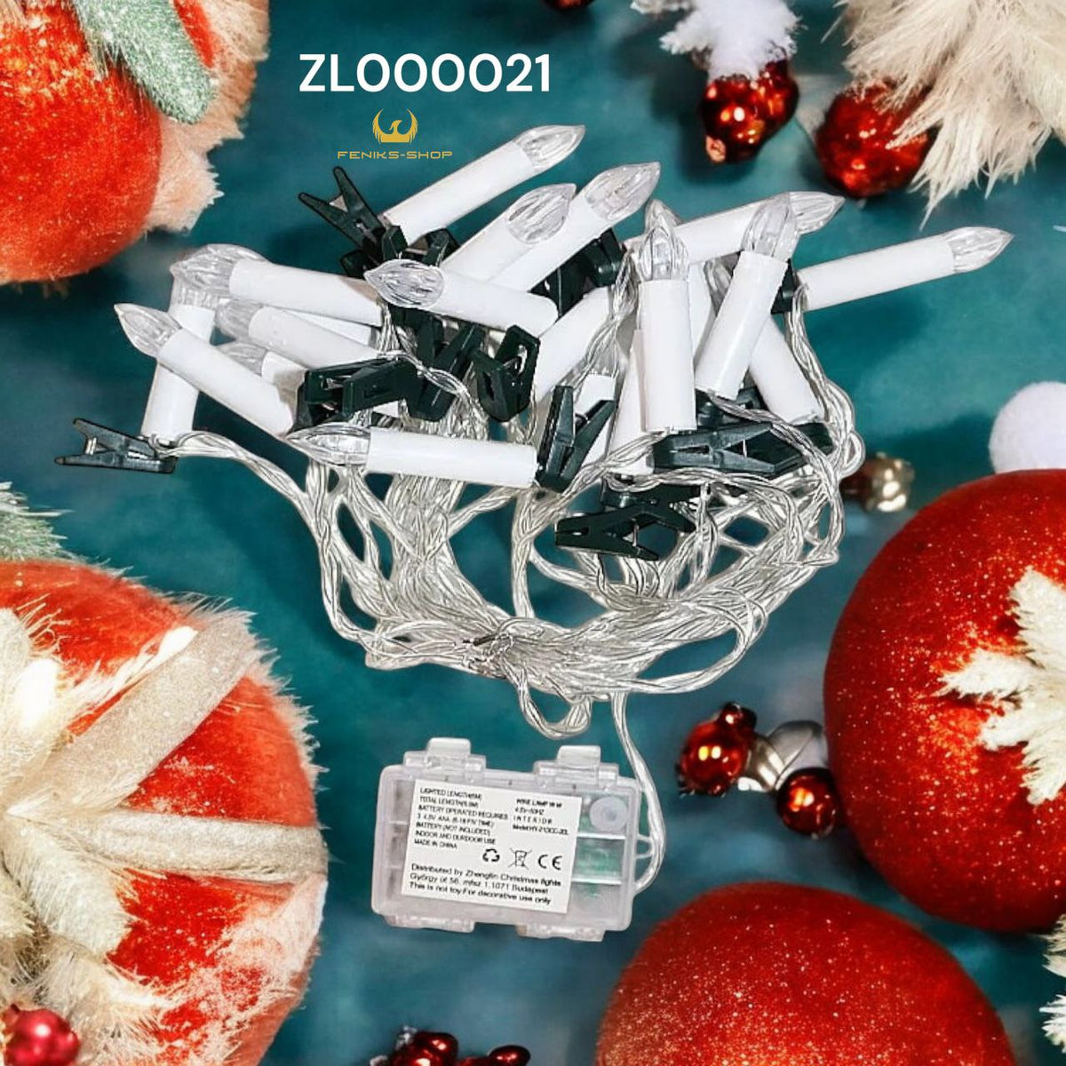 Božićne lampice za bor svijeće toplo bijele 6M + 1M na baterije - Feniks-shop