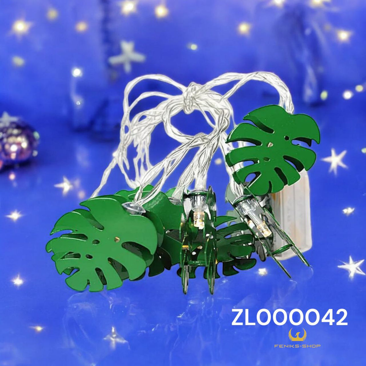 Led lampice lišće toplo bijele 30 kom na baterije od bakrene žice 3M + 30CM - Feniks-shop