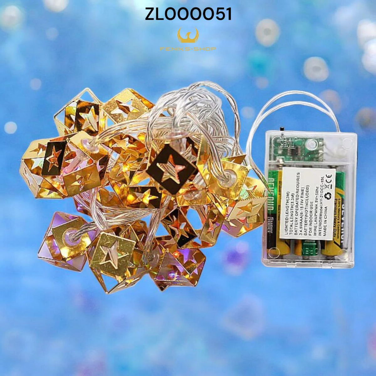 Božićne lampice metalne zvjezdice 2 boje 3M + 30CM na baterije - Feniks-shop