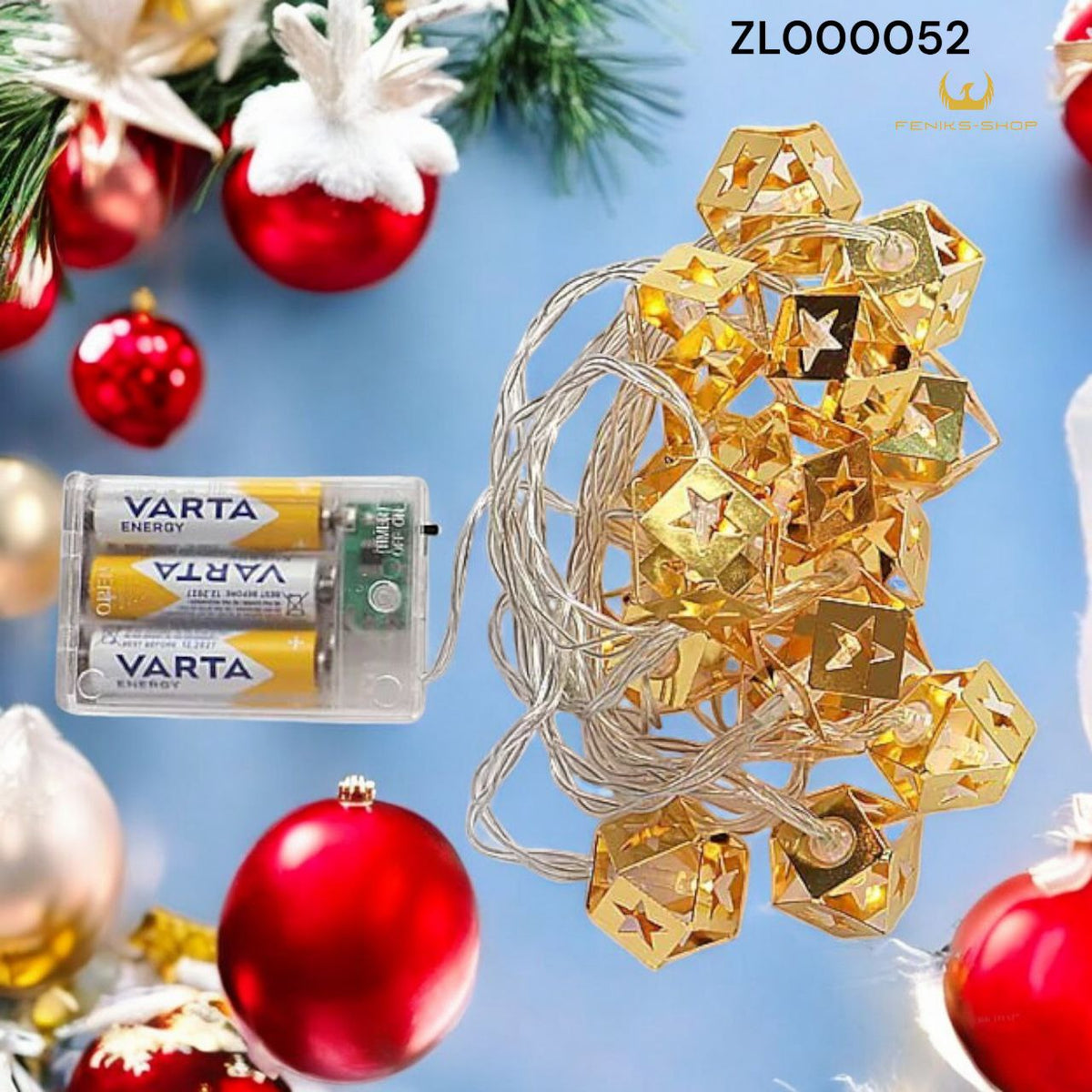 Božićne lampice metalne zvjezdice 2 boje 3M + 30CM na baterije - Feniks-shop