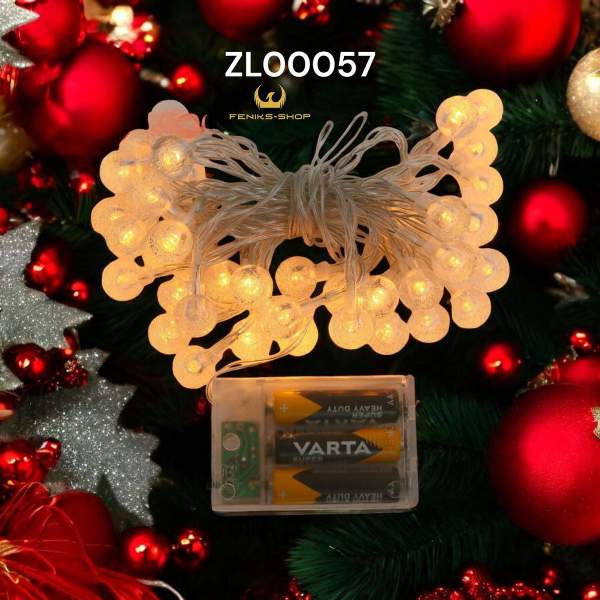 Božićne kuglice ( 2 ) lampice 50 kom 5M + 30CM toplo bijele na baterije - Feniks-shop