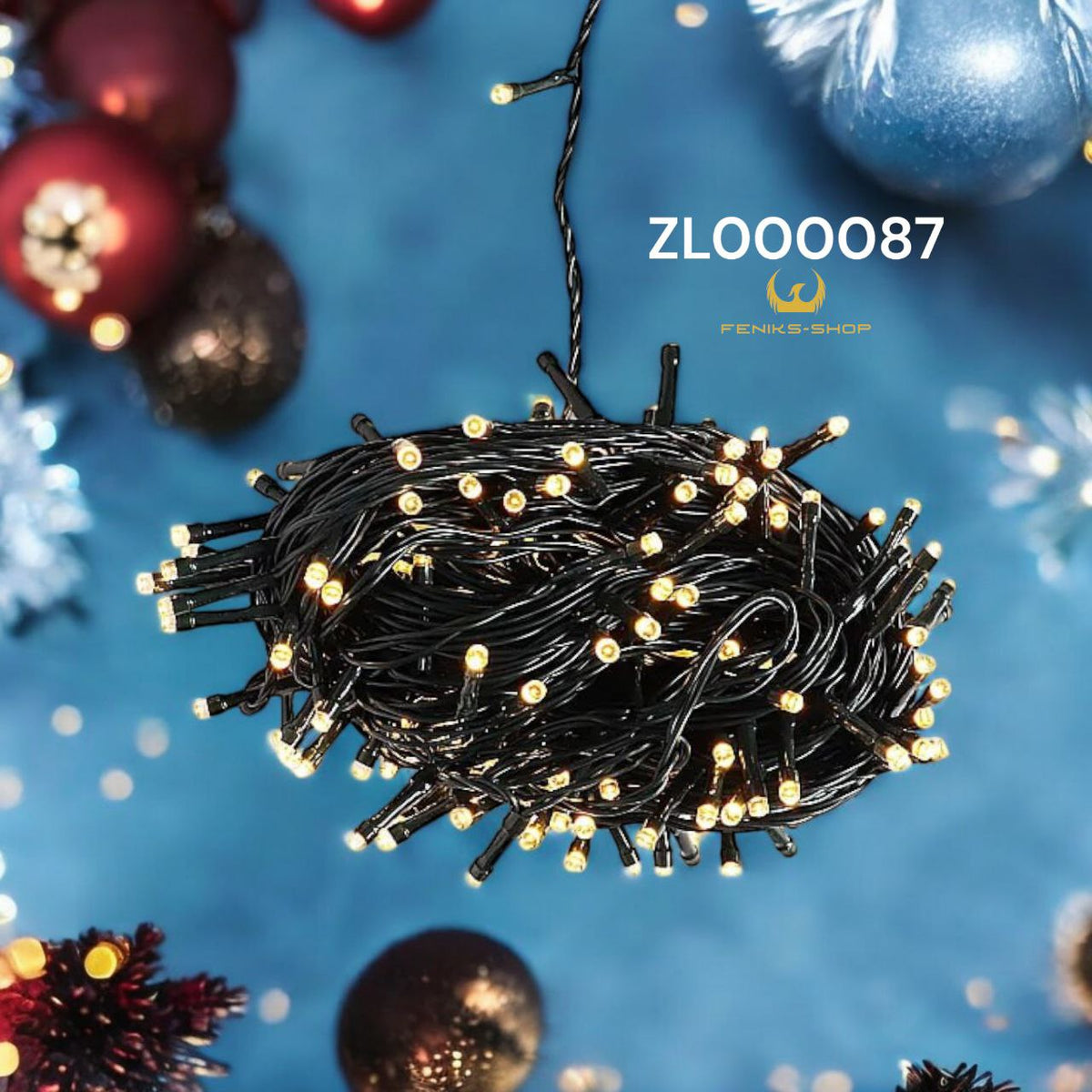 Božićne led lampice za bor 20M + 3M toplo bijela na struju - Feniks-shop