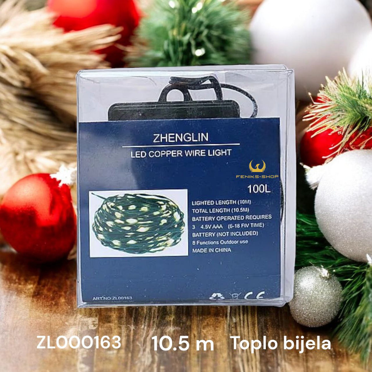 Božićne lampice za bor 10.5M ( 3 ) boje na baterije - Feniks-shop