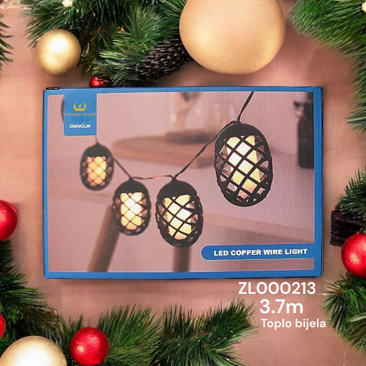 Lampice plamen 3.7m na baterije vodootporne 10kom ZL000213 - Feniks-shop