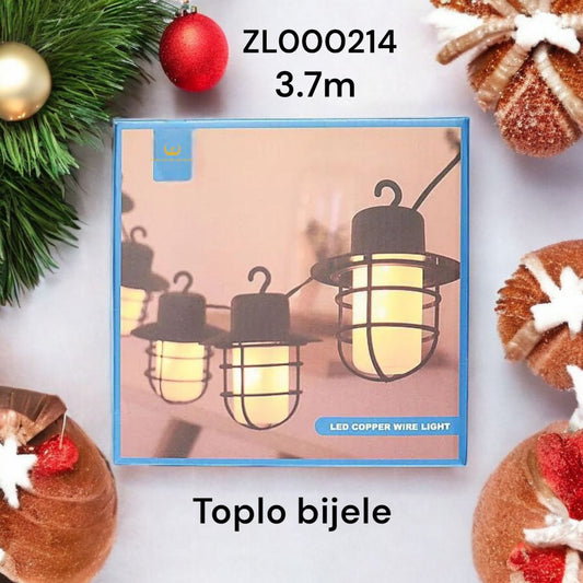 Lampice fenjer 3.7m na baterije vodootporne 10kom ZL000214