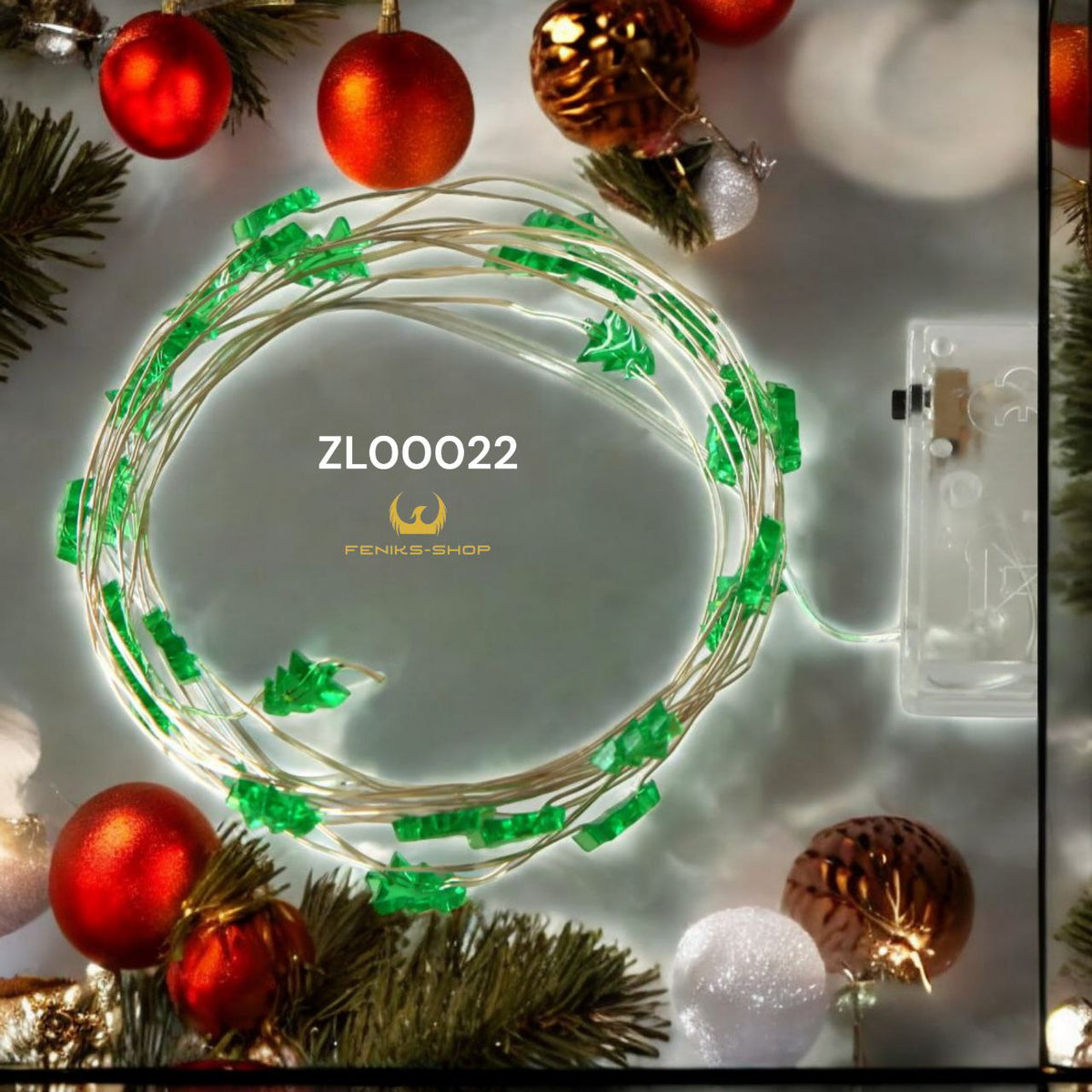 Led lampice zeleno drvce 30 kom na baterije od bakrene žice - Feniks-shop