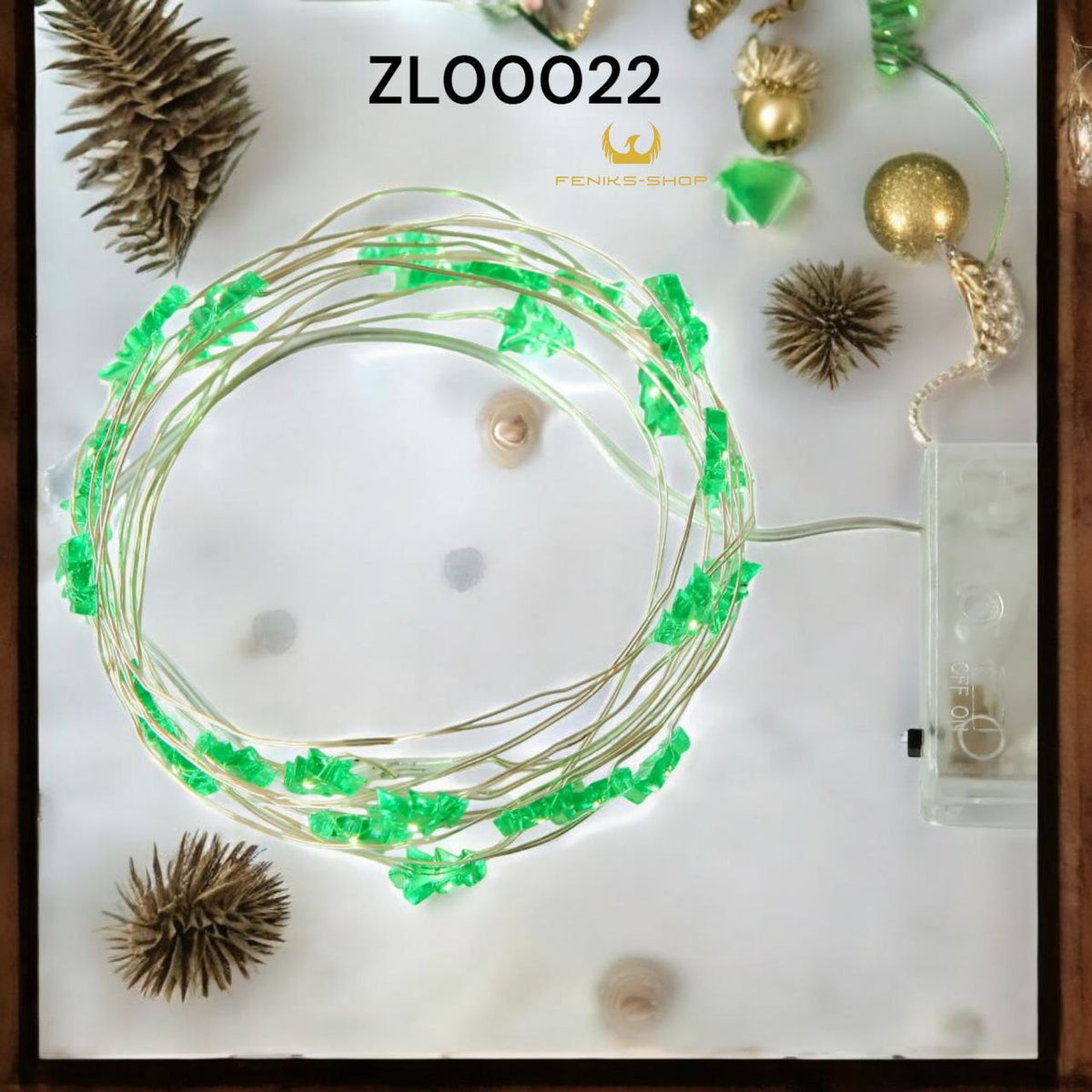 Led lampice zeleno drvce 30 kom na baterije od bakrene žice - Feniks-shop