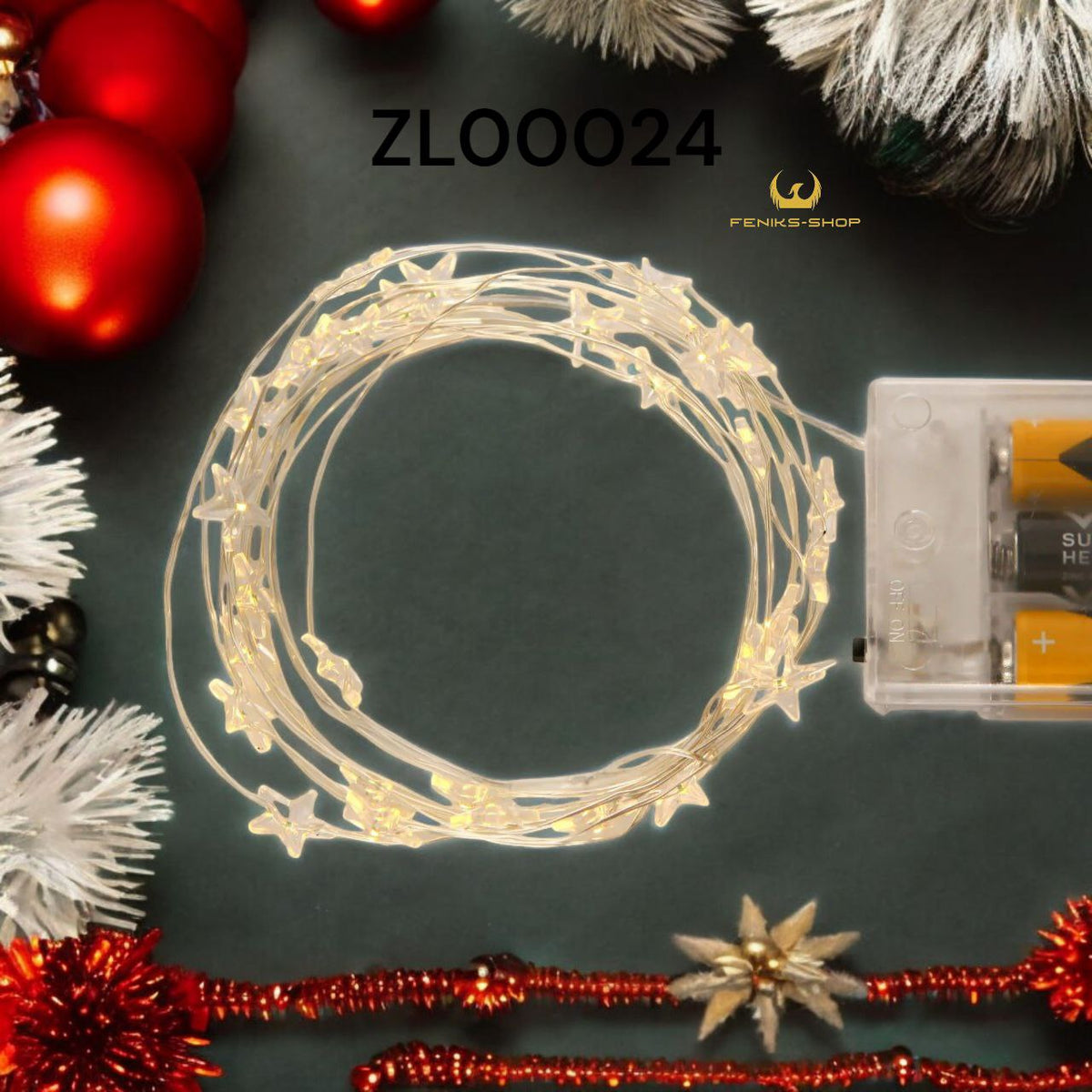 Led lampice zvjezdice toplo bijele 30 kom na baterije od bakrene žice 3M + 30CM - Feniks-shop