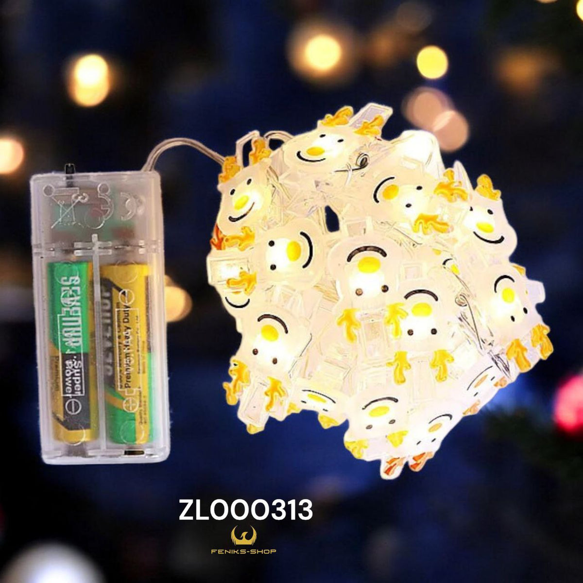 Božićne led lampice jelen toplo bijele 20kom na baterije 2M + 30CM - Feniks-shop