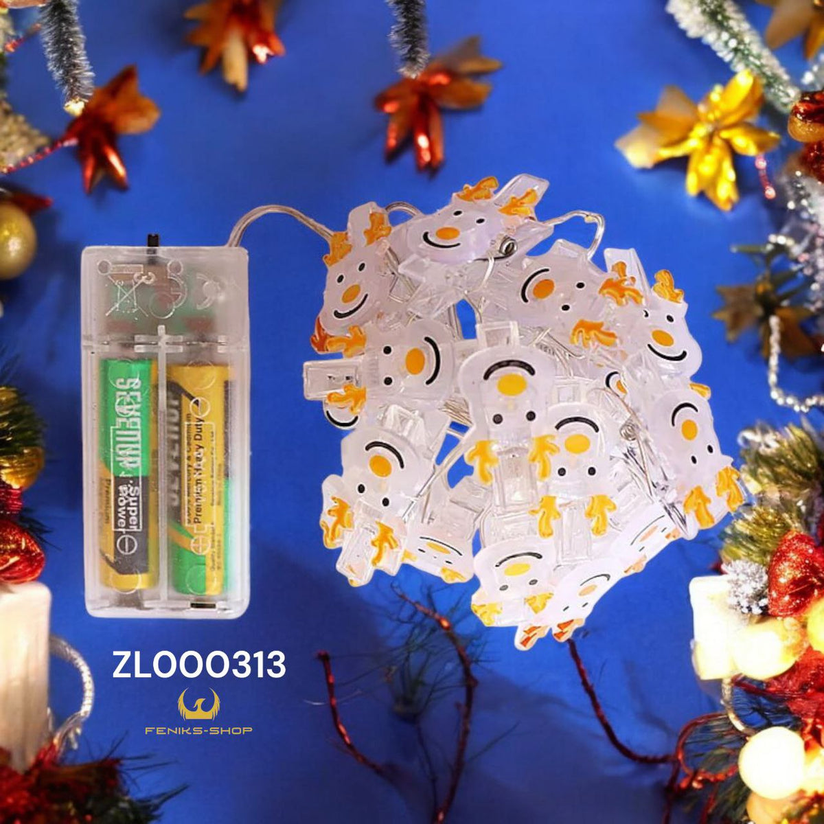 Božićne led lampice jelen toplo bijele 20kom na baterije 2M + 30CM - Feniks-shop