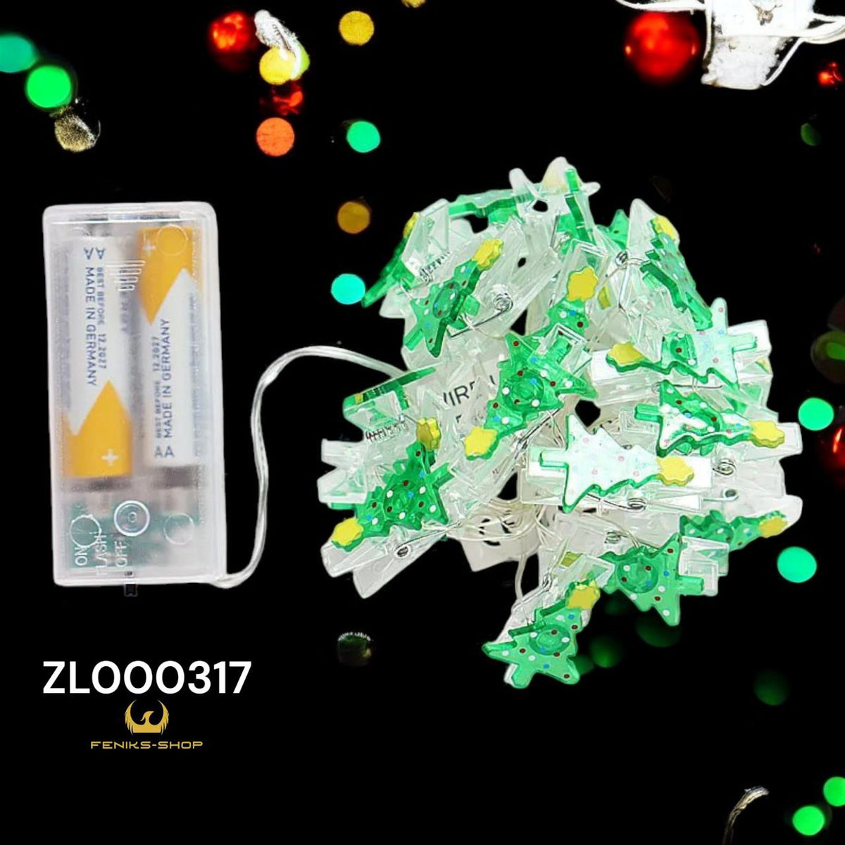Božićne led lampice zeleni borići ( toplo bijele ) 20kom na baterije 2M + 30CM - Feniks-shop