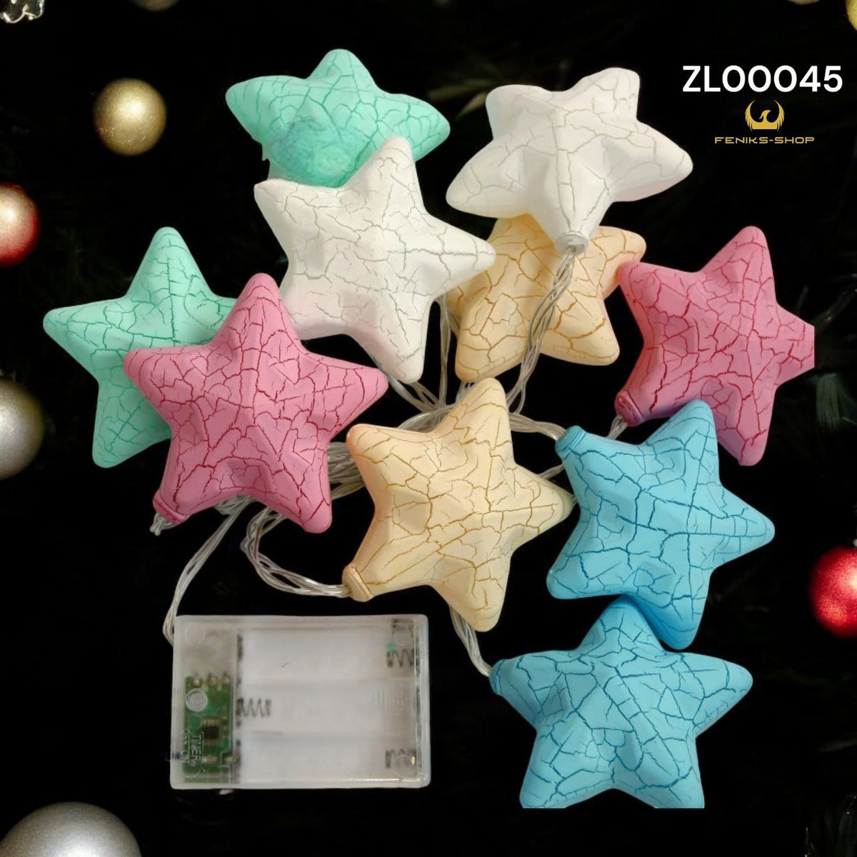 Lampice zvjezdice 3M + 30CM toplo bijele na baterije ZL00045 - Feniks-shop