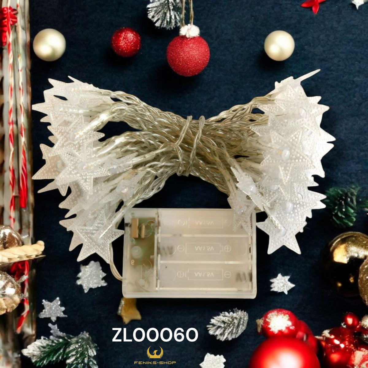 Božićne zvjezdice lampice 50 kom 5M + 30CM toplo bijele na baterije - Feniks-shop