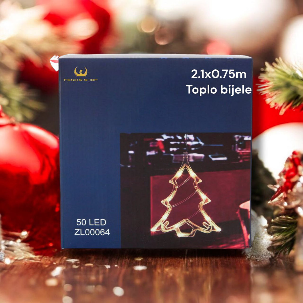 Led lampice zavjesa borići 50kom 2.1 x 0.75 M toplo bijele na baterije - Feniks-shop