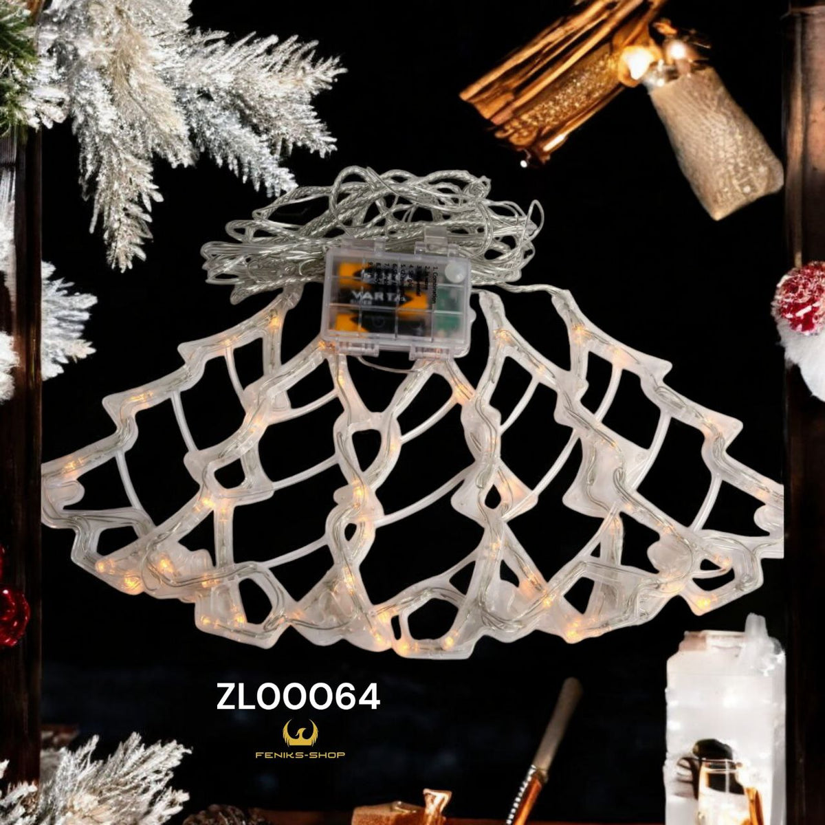 Led lampice zavjesa borići 50kom 2.1 x 0.75 M toplo bijele na baterije - Feniks-shop