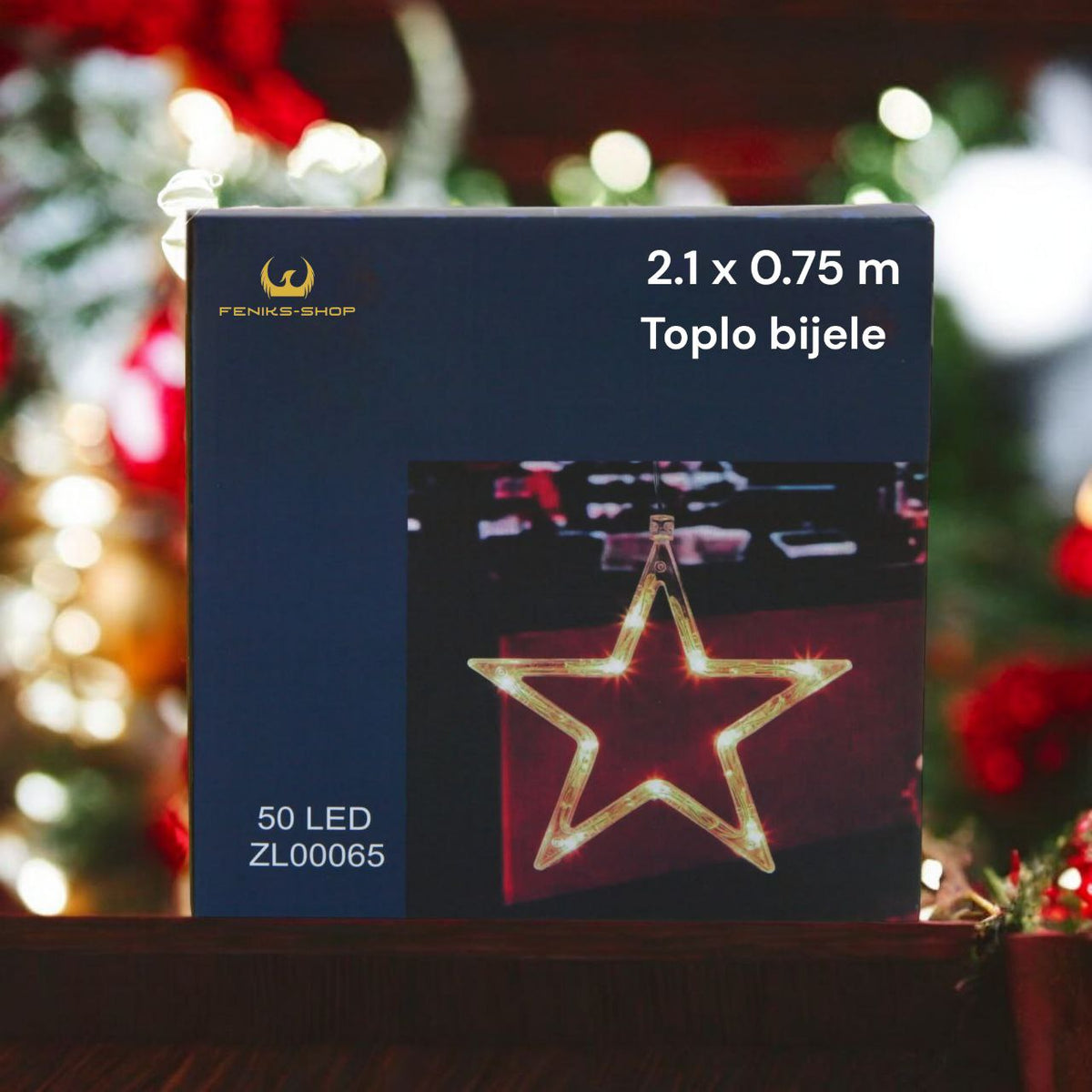 Led lampice zavjesa zvjezdice 50kom 2.1 x 0.75 M toplo bijele na baterije - Feniks-shop