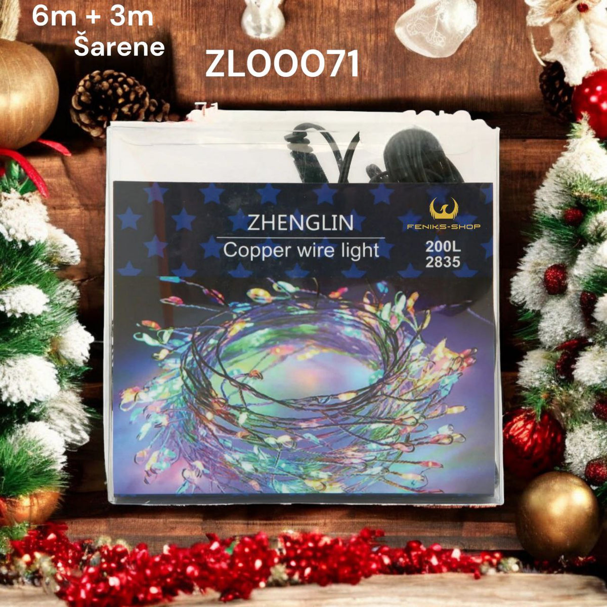 Lampice za bor Šarene 6M + 3M na struju 200kom model 2 ZL00071 - Feniks-shop