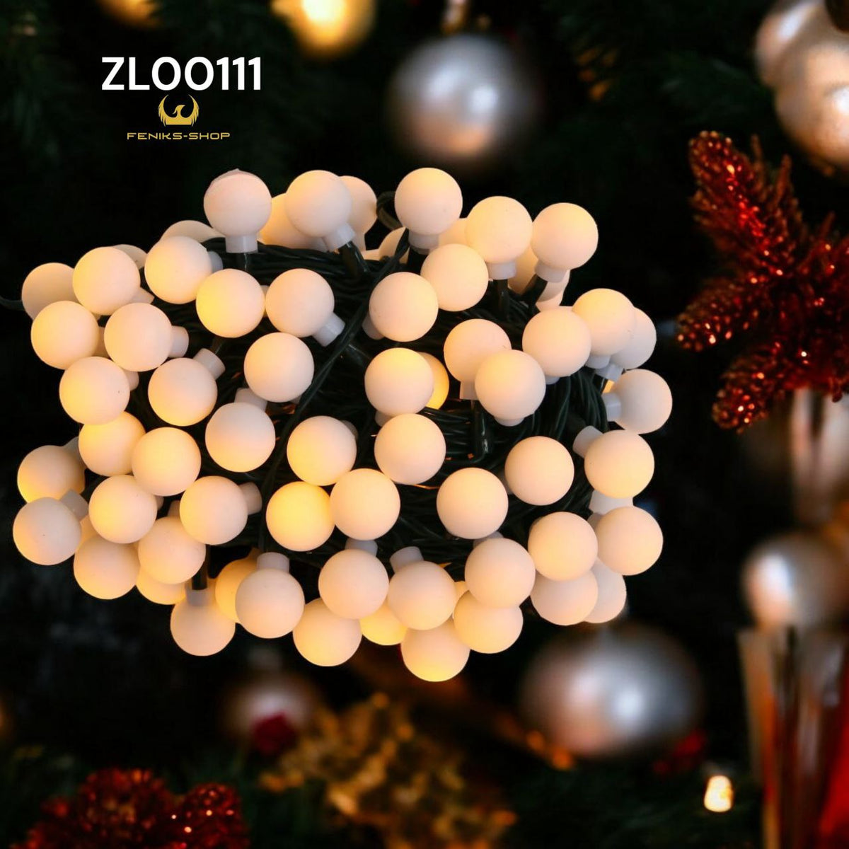 Božićna zavjesa lampice veće toplo bijele 10M - 100kom na struju - Feniks-shop