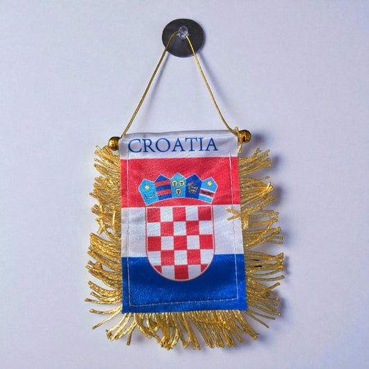 Zastavica za auto HR grb s resama