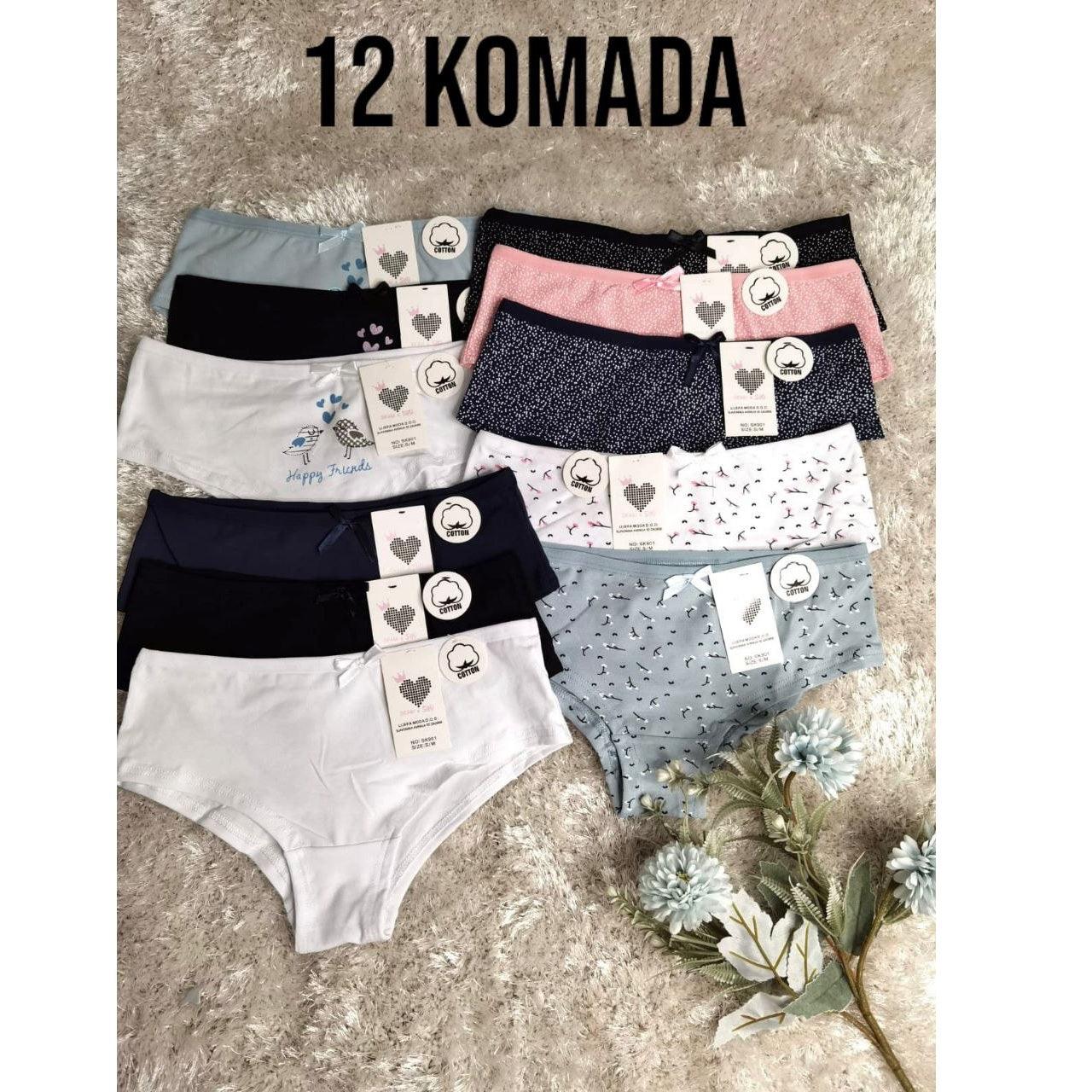 Ženske gaće 12 kom mix uzorci - Feniks-shop