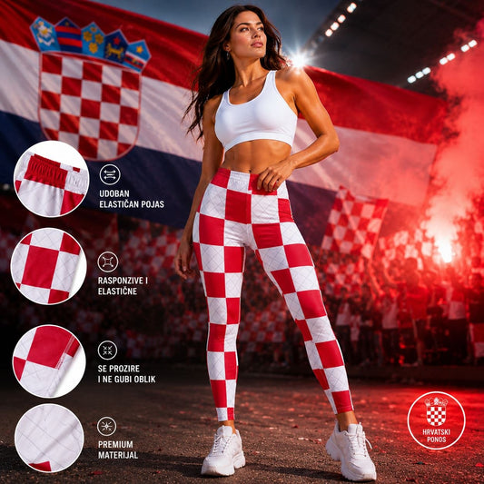 Ženske navijačke tajice Hrvatska – kockice