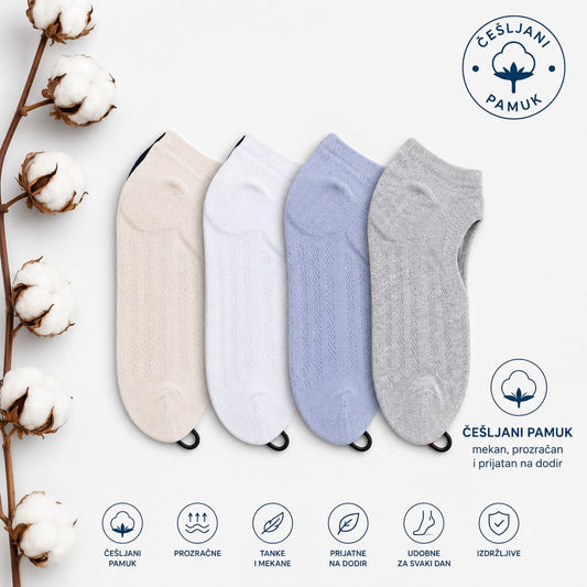 Ženske stopalice od češljanog pamuka Comfort Cotton 12 pari