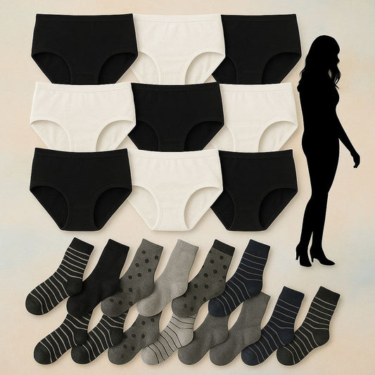 Ženski set gaće + čarape 12+12