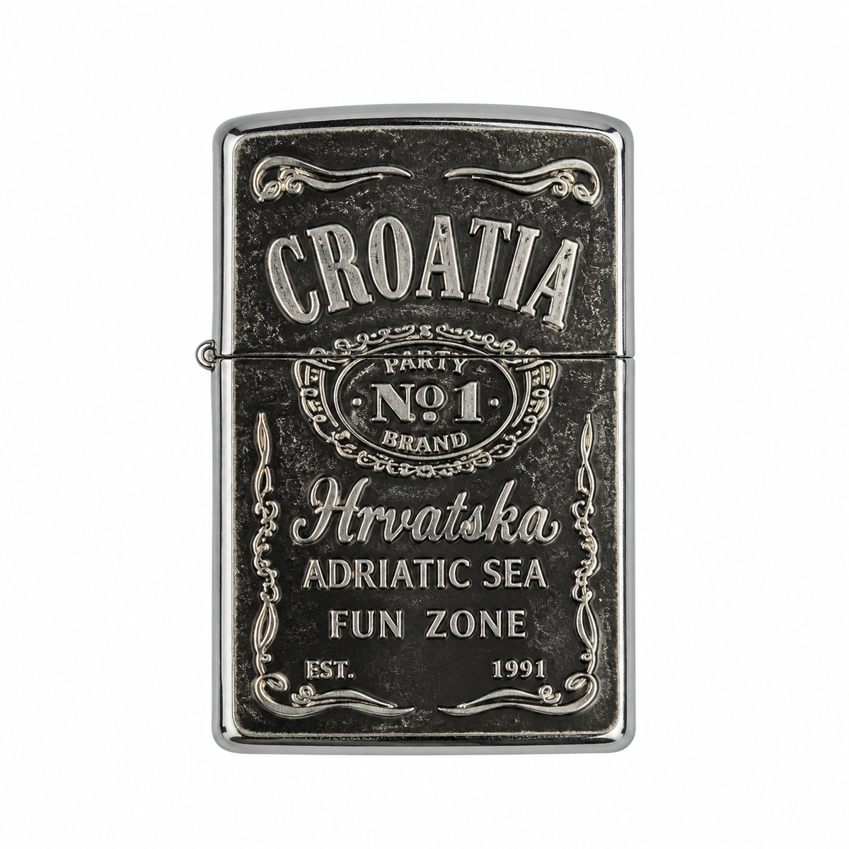 Zippo upaljač Croatia Hrvatska – crni retro dizajn