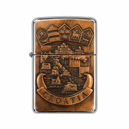 Zippo upaljač Croatia – brončani hrvatski motiv