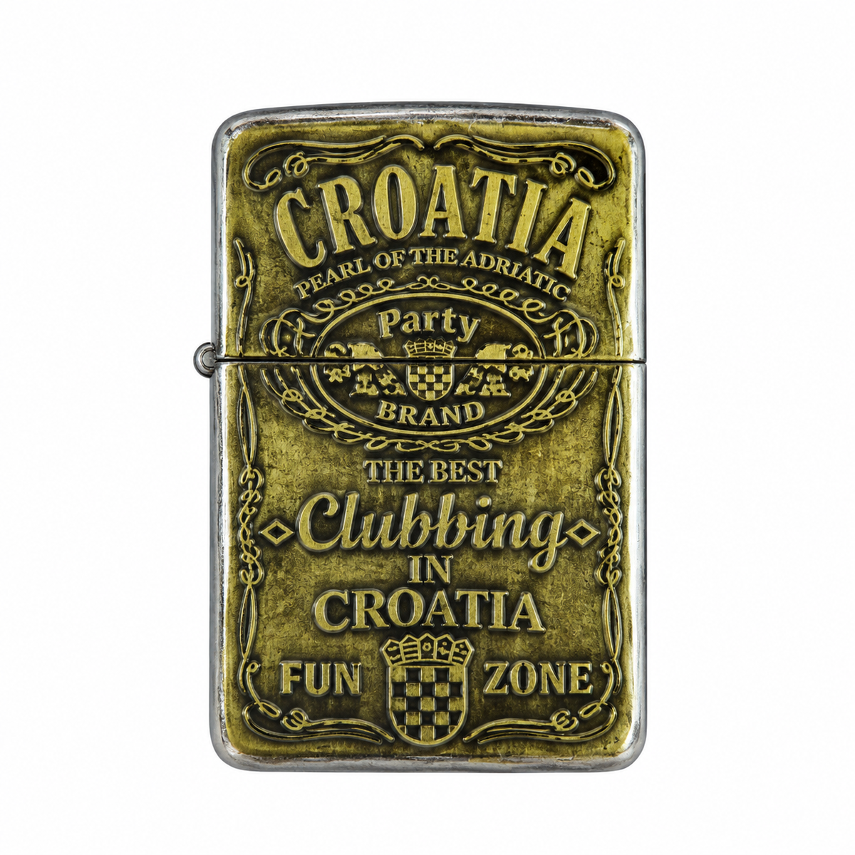 Zippo upaljač Croatia – zlatni retro dizajn