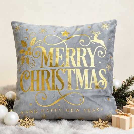 Božićna pliš jastučnica Merry Christmas 45x45 cm