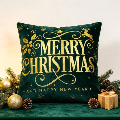 Božićna pliš jastučnica Merry Christmas 45x45 cm