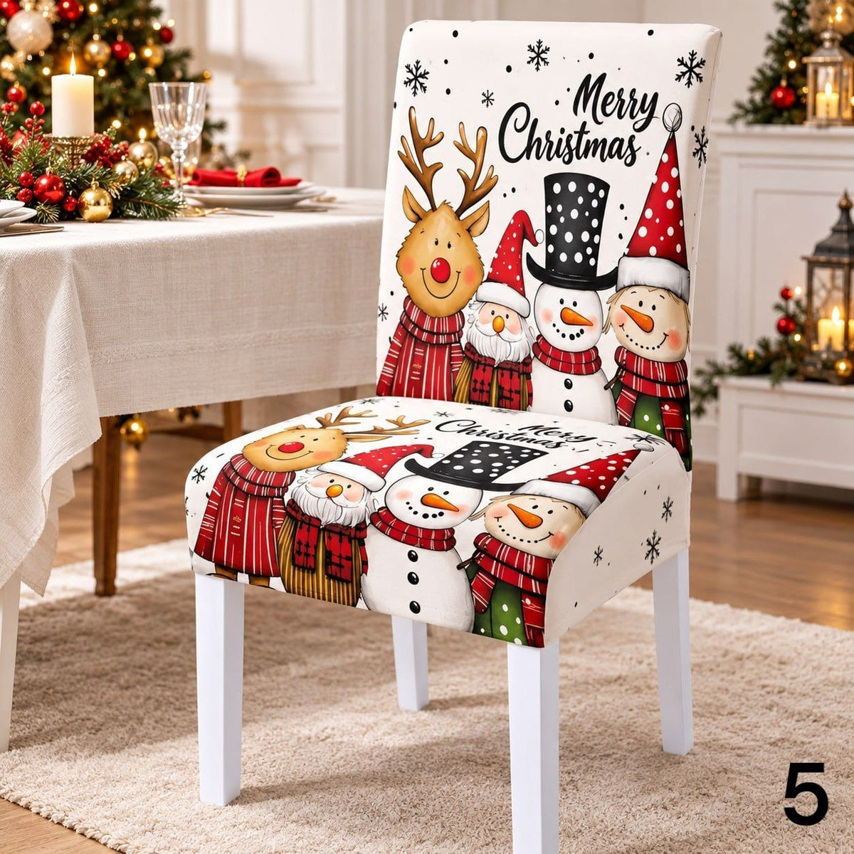 Božićne navlake za stolice set od 6 komada