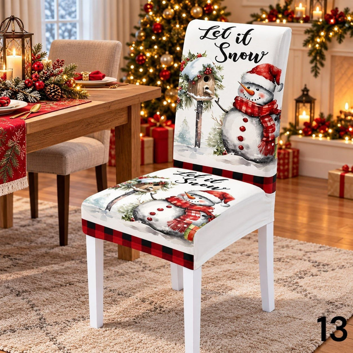 Božićne navlake za stolice set od 6 komada